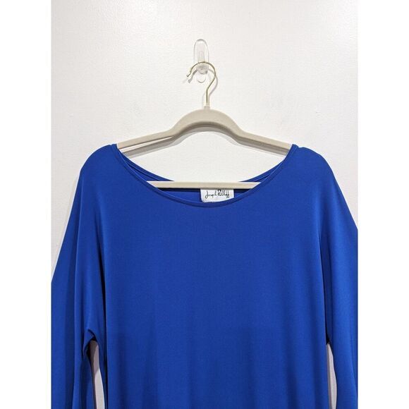 Joseph Ribkoff Blue Jersey Knit Batwing Cutout Sleeves Mini Tunic Dress 14 - Picture 2 of 7